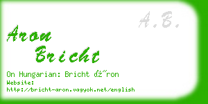 aron bricht business card